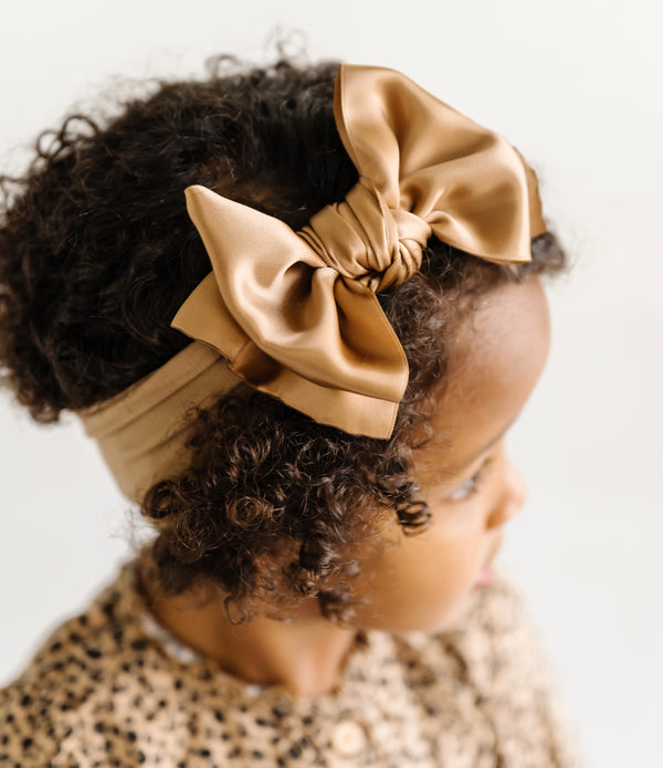 satin-fab-latte Baby Bling Bows clips headbands - Sophia's StyleSATIN FAB-